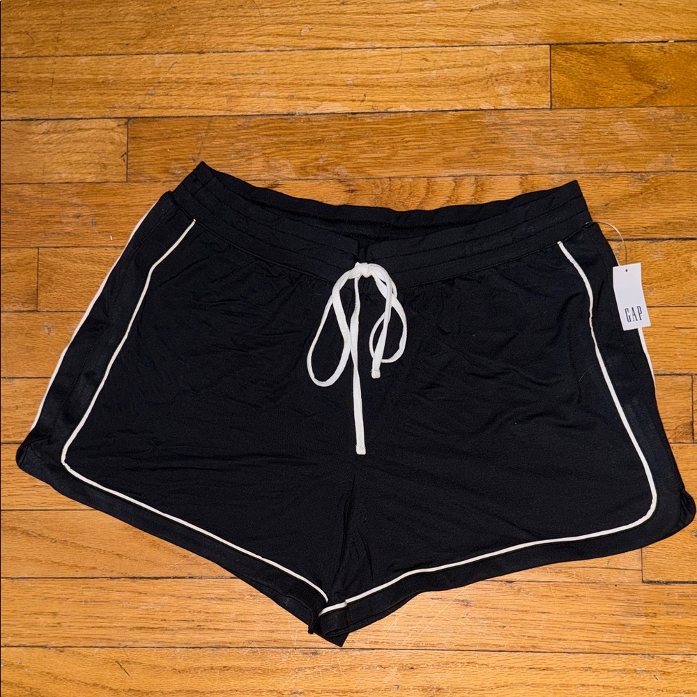 GAP Women's Black Sleepwear Shorts with White Trim